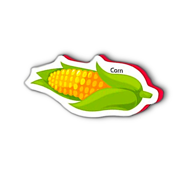 a refrigerator magnet shaped like corn